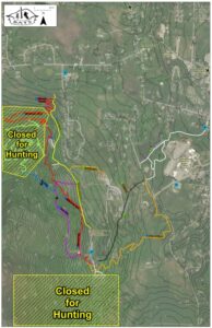 Map showing where areas are closed for hunting